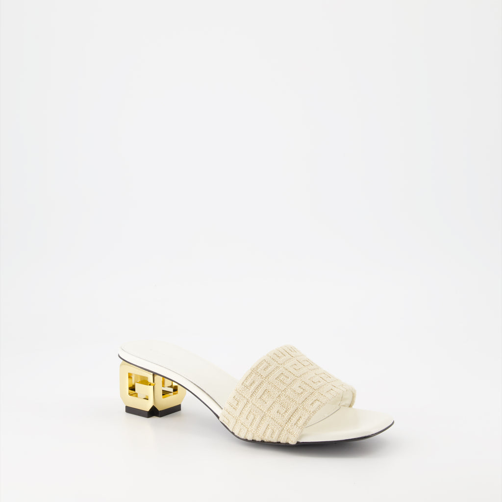 Zapatos abiertos Mules G Cube en jute 4G Givenchy Beige Femme