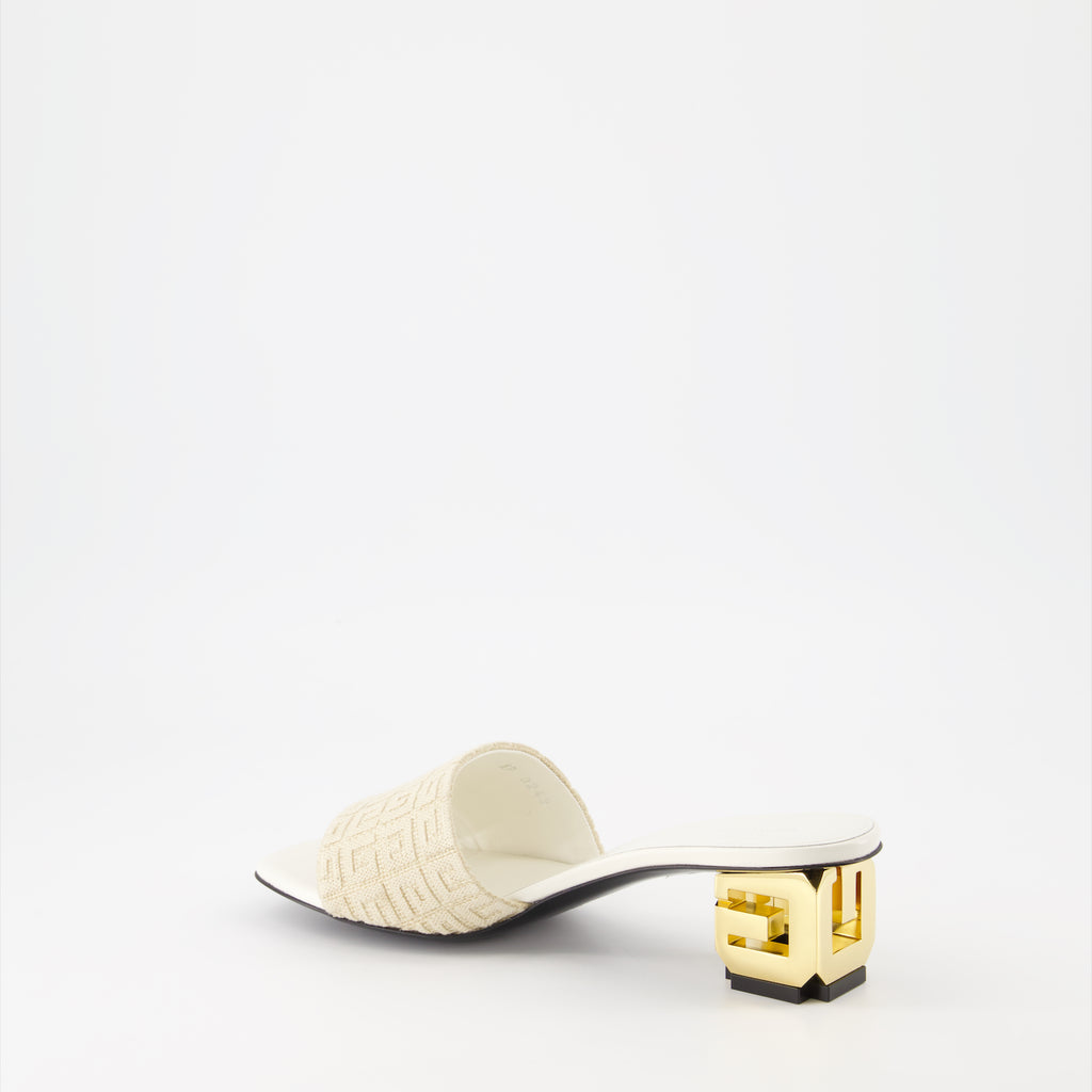Zapatos abiertos Mules G Cube en jute 4G Givenchy Beige Femme
