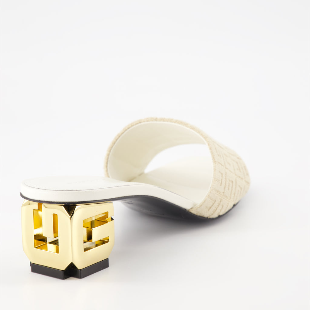 Zapatos abiertos Mules G Cube en jute 4G Givenchy Beige Femme