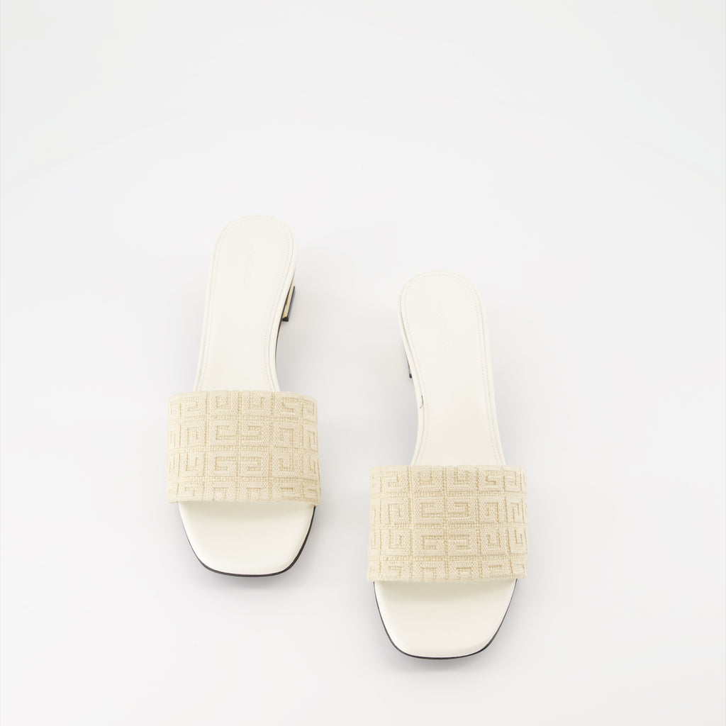 Zapatos abiertos Mules G Cube en jute 4G Givenchy Beige Femme