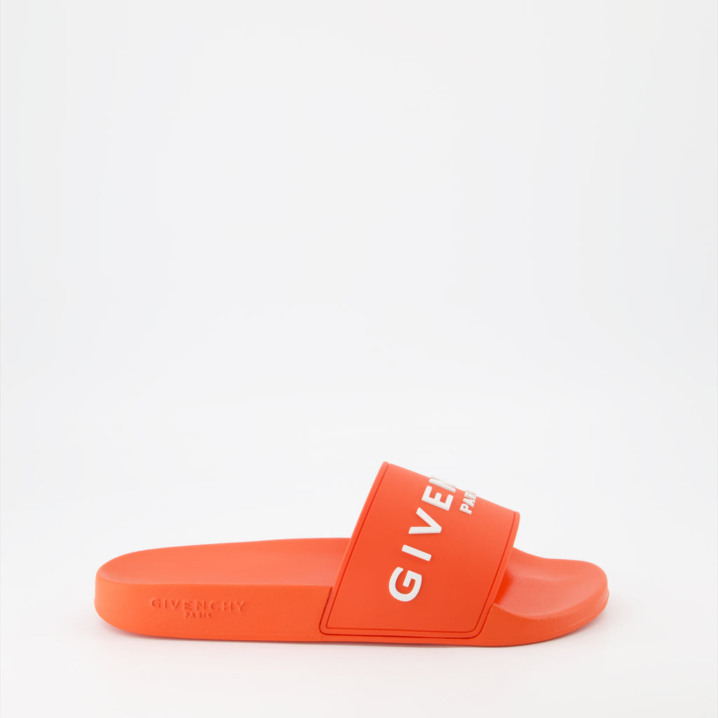 Offene schuhe Sandales à logo Givenchy Orange Homme