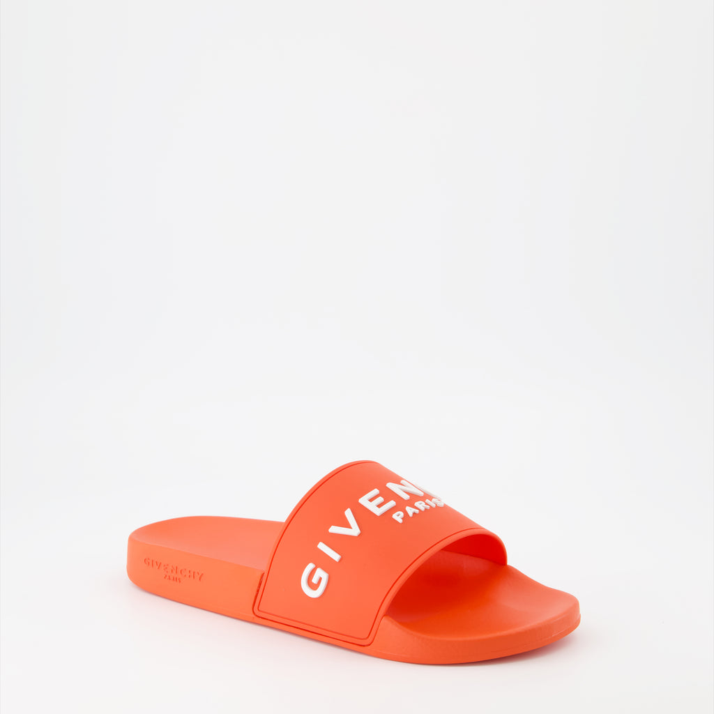 Offene schuhe Sandales à logo Givenchy Orange Homme