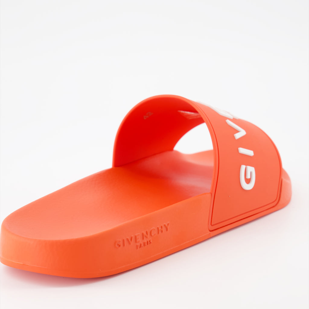 Offene schuhe Sandales à logo Givenchy Orange Homme