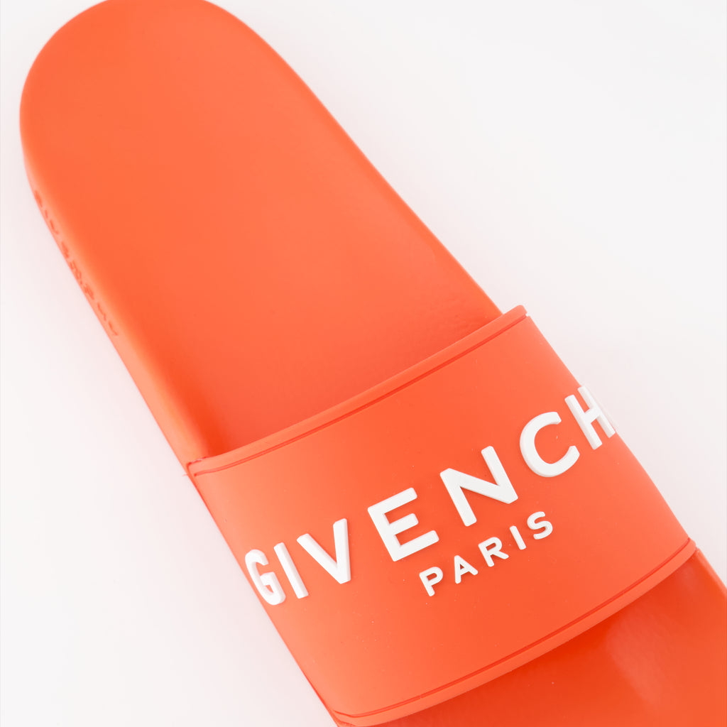 Offene schuhe Sandales à logo Givenchy Orange Homme