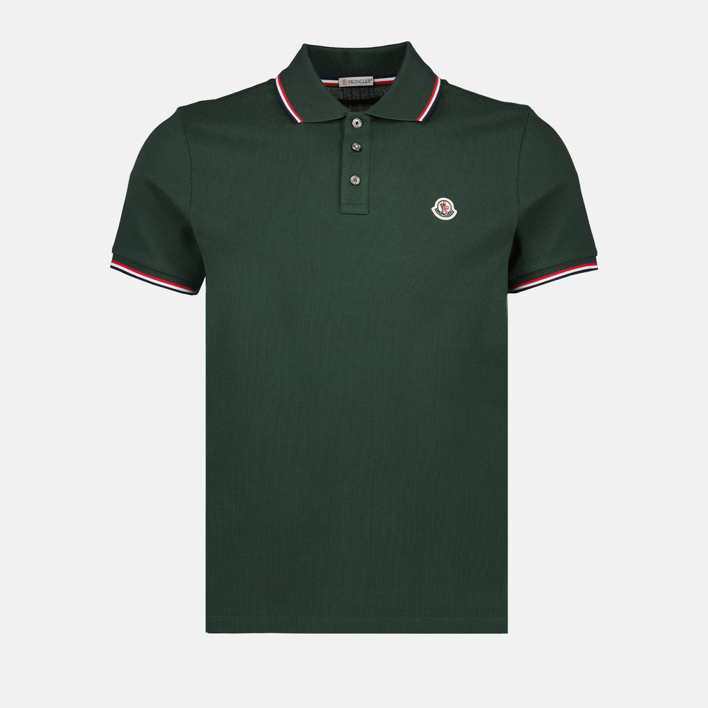 Polos Polo con Logo y Ribete Moncler Caqui Homme