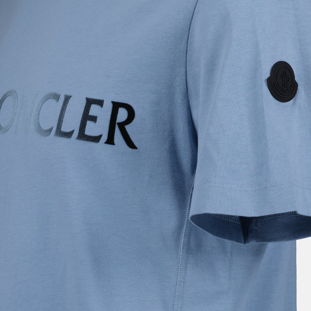 T-shirts T-shirt à logo Moncler Bleu Homme