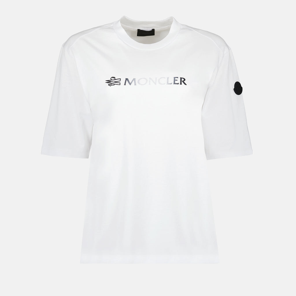 T-shirts T-shirt à double logo Moncler Blanc Femme