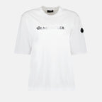 T-shirts T-shirt à double logo Moncler Blanc Femme