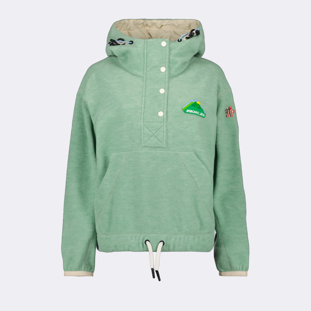 스웨트셔츠 Sweatshirt en velours Moncler Grenoble 녹색 Femme