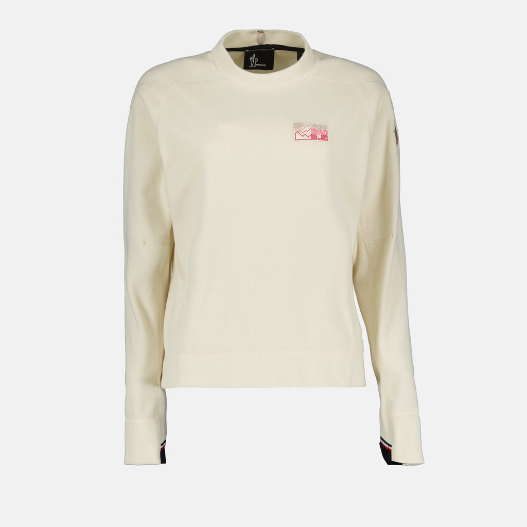 스웨트셔츠 Sweatshirt à logo Moncler Grenoble 베이지 Femme
