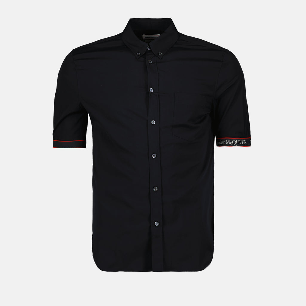 Camisas Chemise à logo bande Alexander McQueen Negro Homme