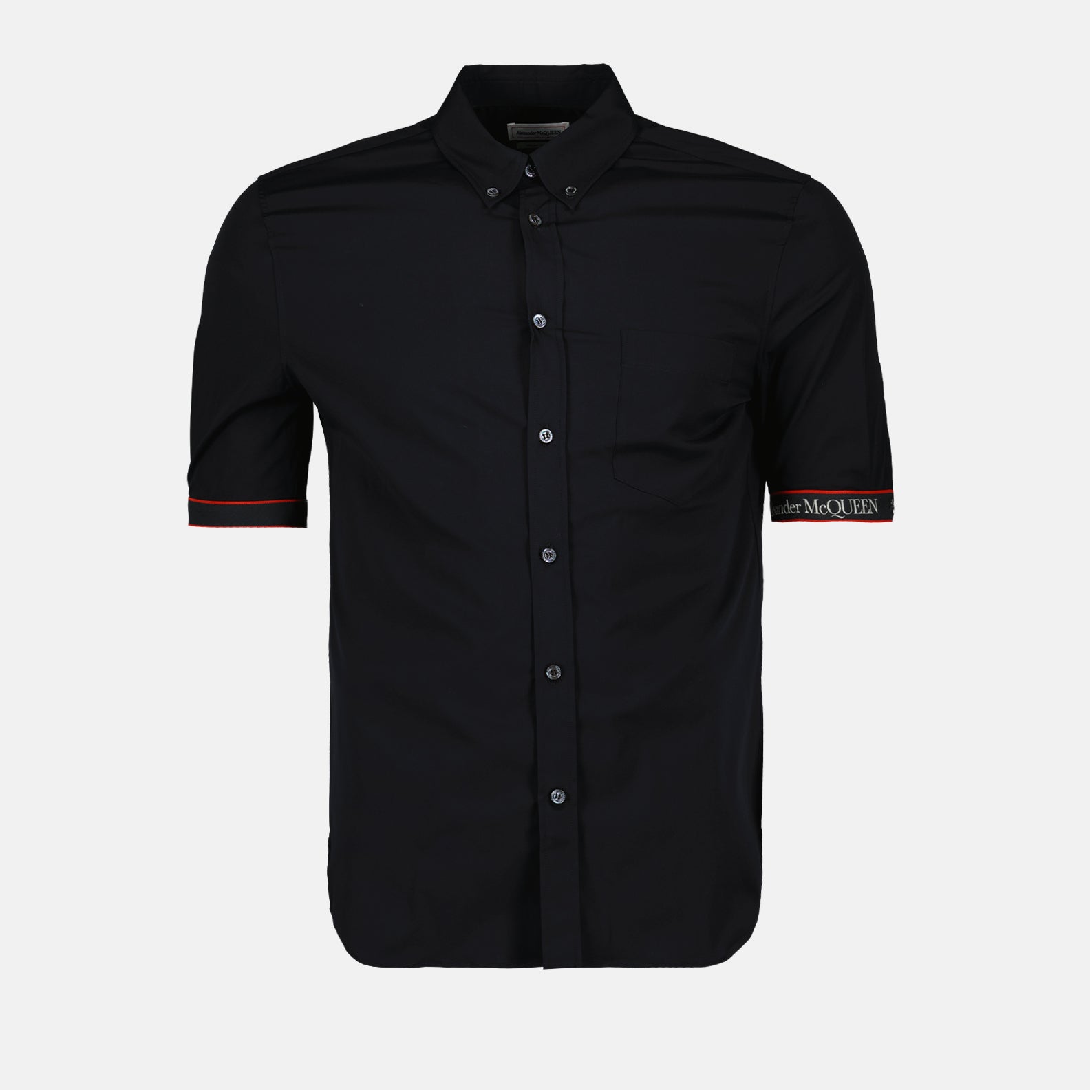 Camisas Chemise à logo bande Alexander McQueen Negro Homme