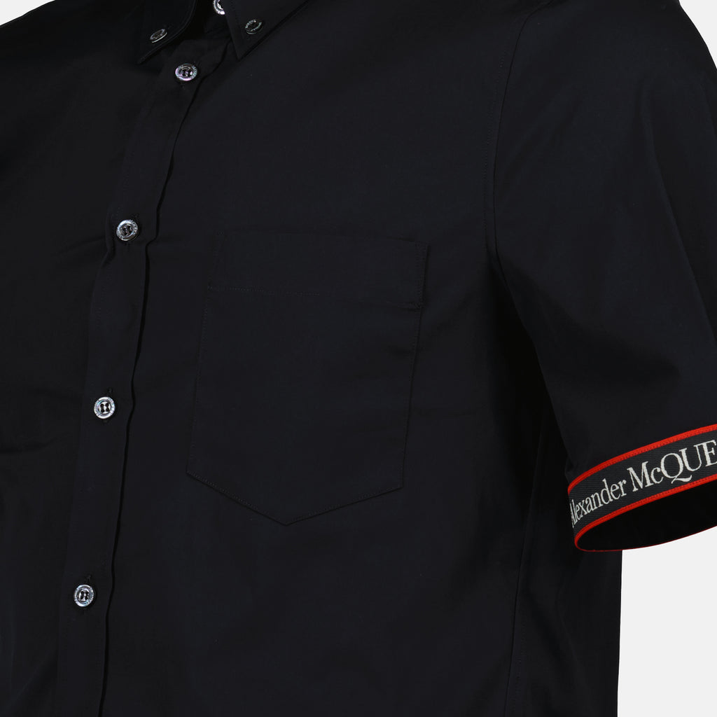 Camisas Chemise à logo bande Alexander McQueen Negro Homme
