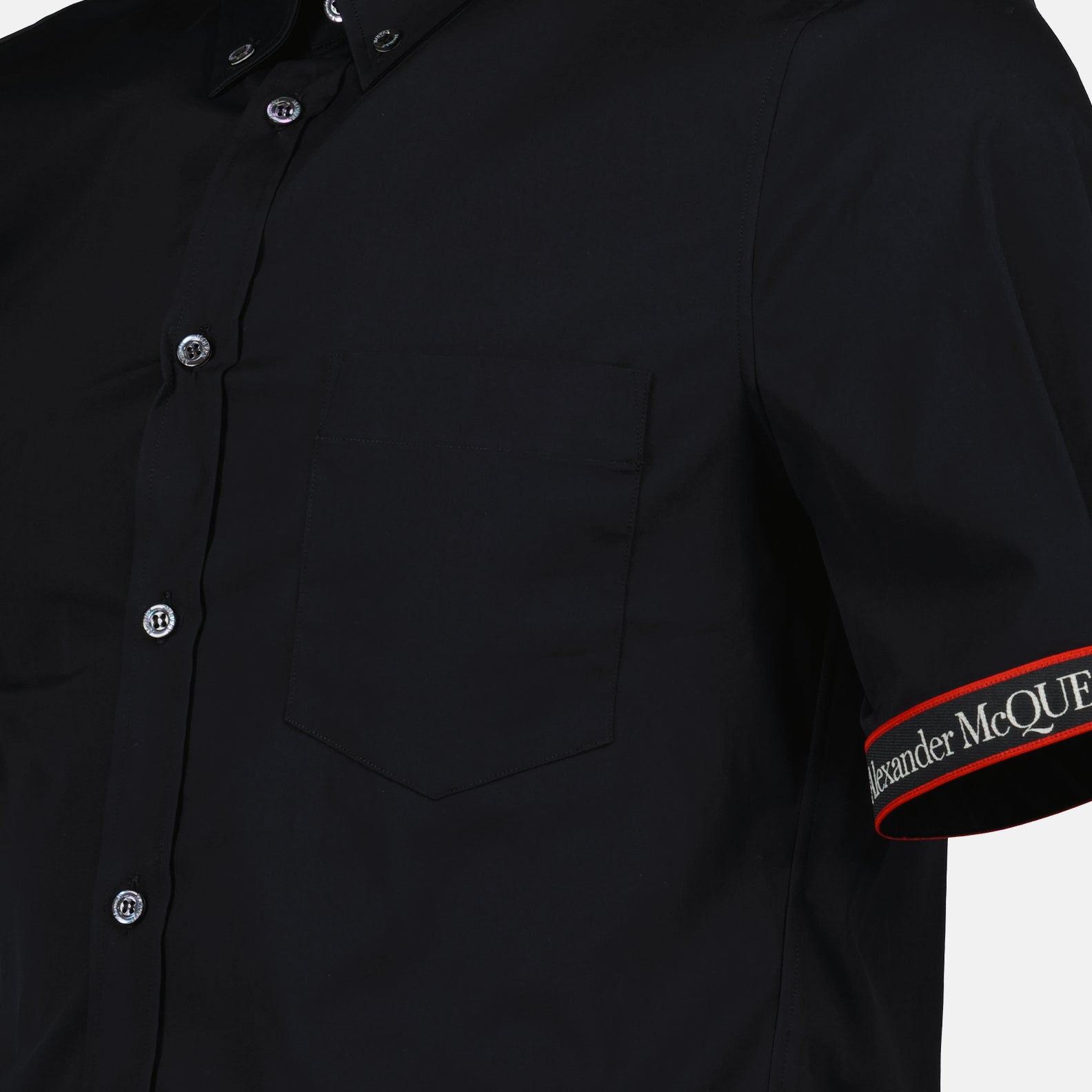 Camisas Chemise à logo bande Alexander McQueen Negro Homme