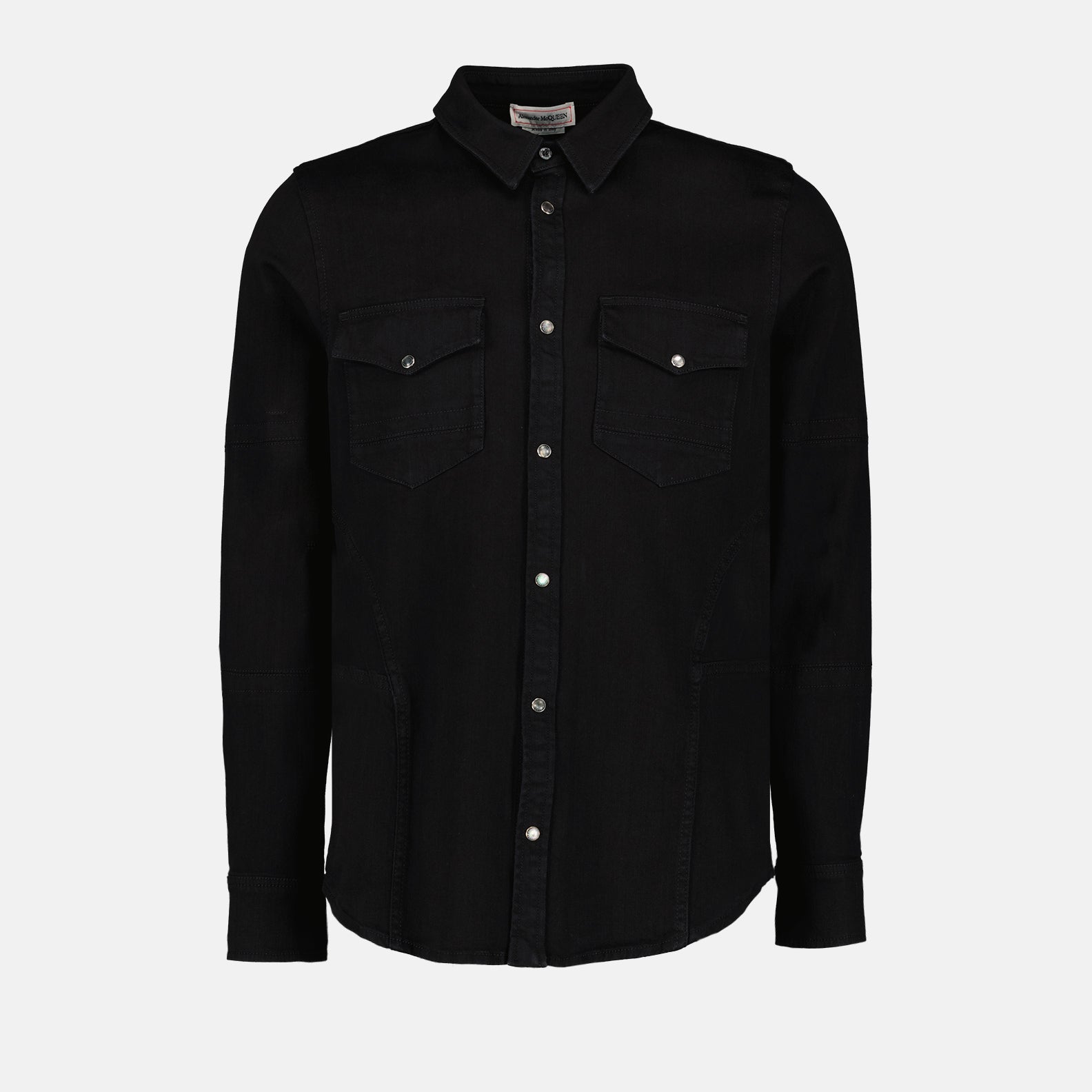 Camisas Chemise en denim Alexander McQueen Preto Homme