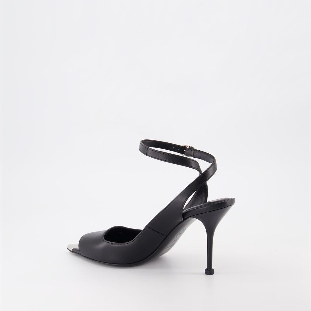 Scarpe aperte Sandales à talon Punk Alexander McQueen Nero Femme