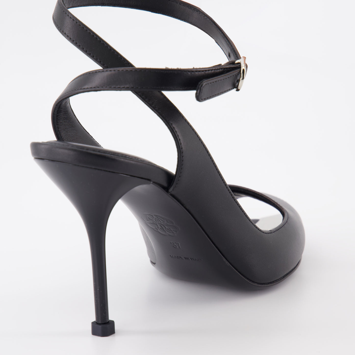 Scarpe aperte Sandales à talon Punk Alexander McQueen Nero Femme