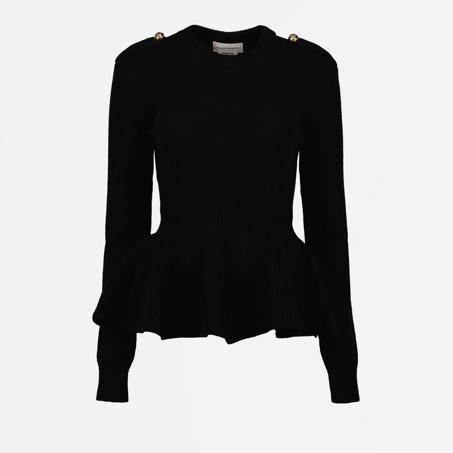 Maille Pull à volants Alexander McQueen Noir Femme