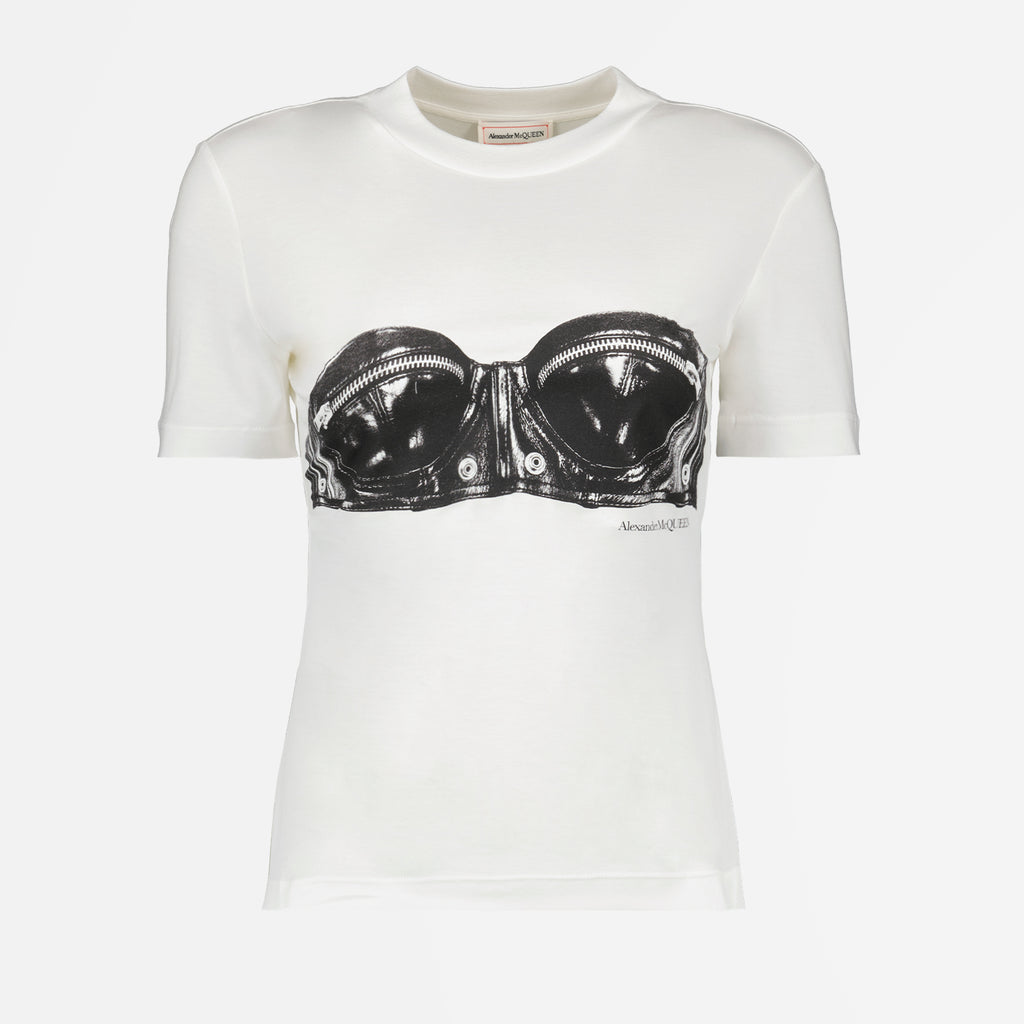 T-shirts T-shirt Biker Alexander McQueen Blanc Femme
