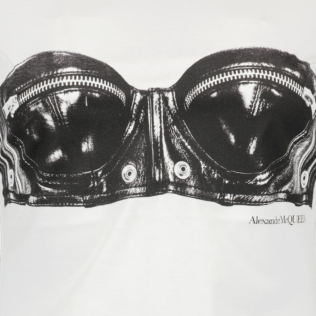 T-shirts T-shirt Biker Alexander McQueen Blanc Femme