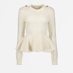 Maille Pull à volants Alexander McQueen Beige Femme