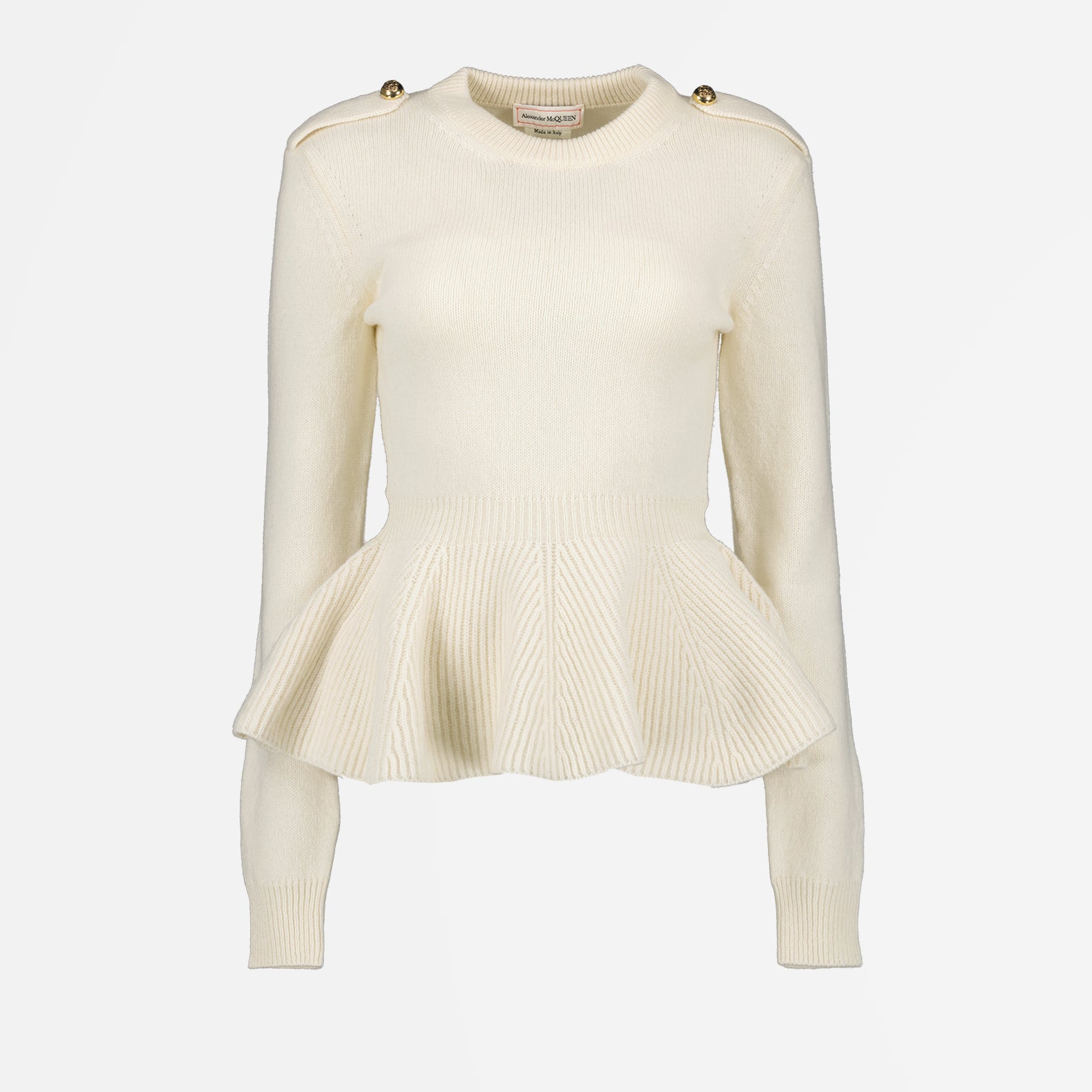 Maille Pull à volants Alexander McQueen Beige Femme