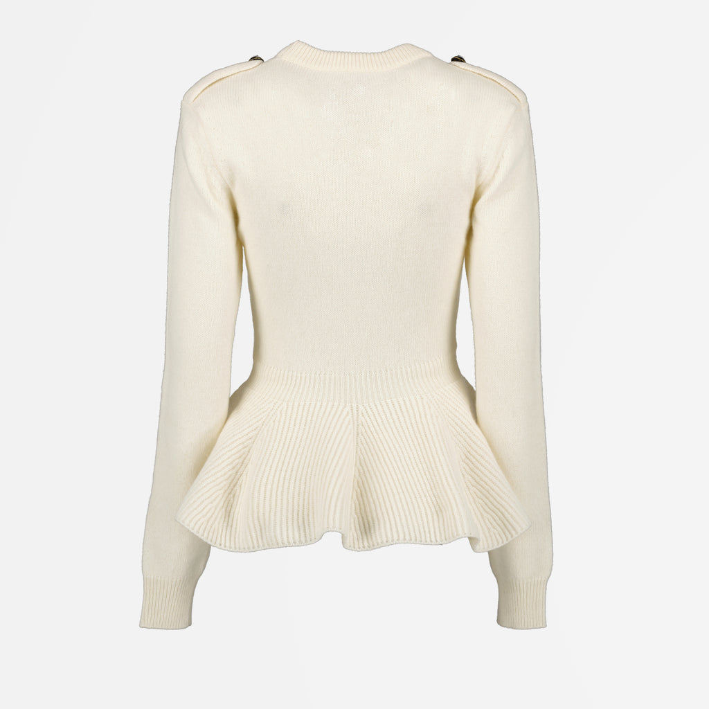 Maille Pull à volants Alexander McQueen Beige Femme