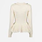 Maille Pull à volants Alexander McQueen Beige Femme
