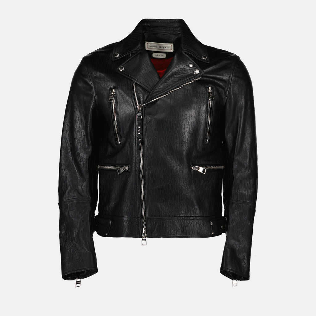 Coats Leather perfecto Alexander McQueen Black Man