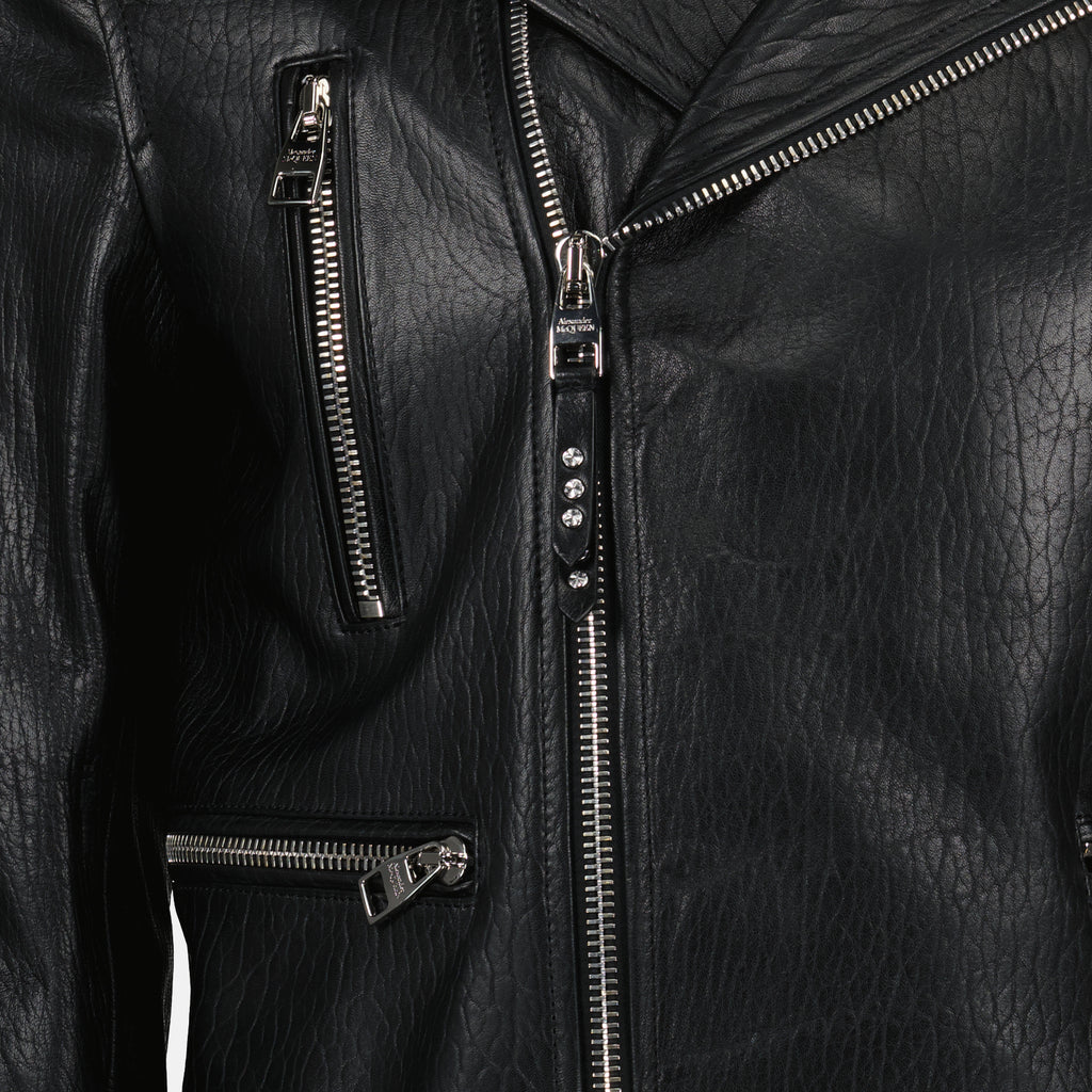 Coats Leather perfecto Alexander McQueen Black Man