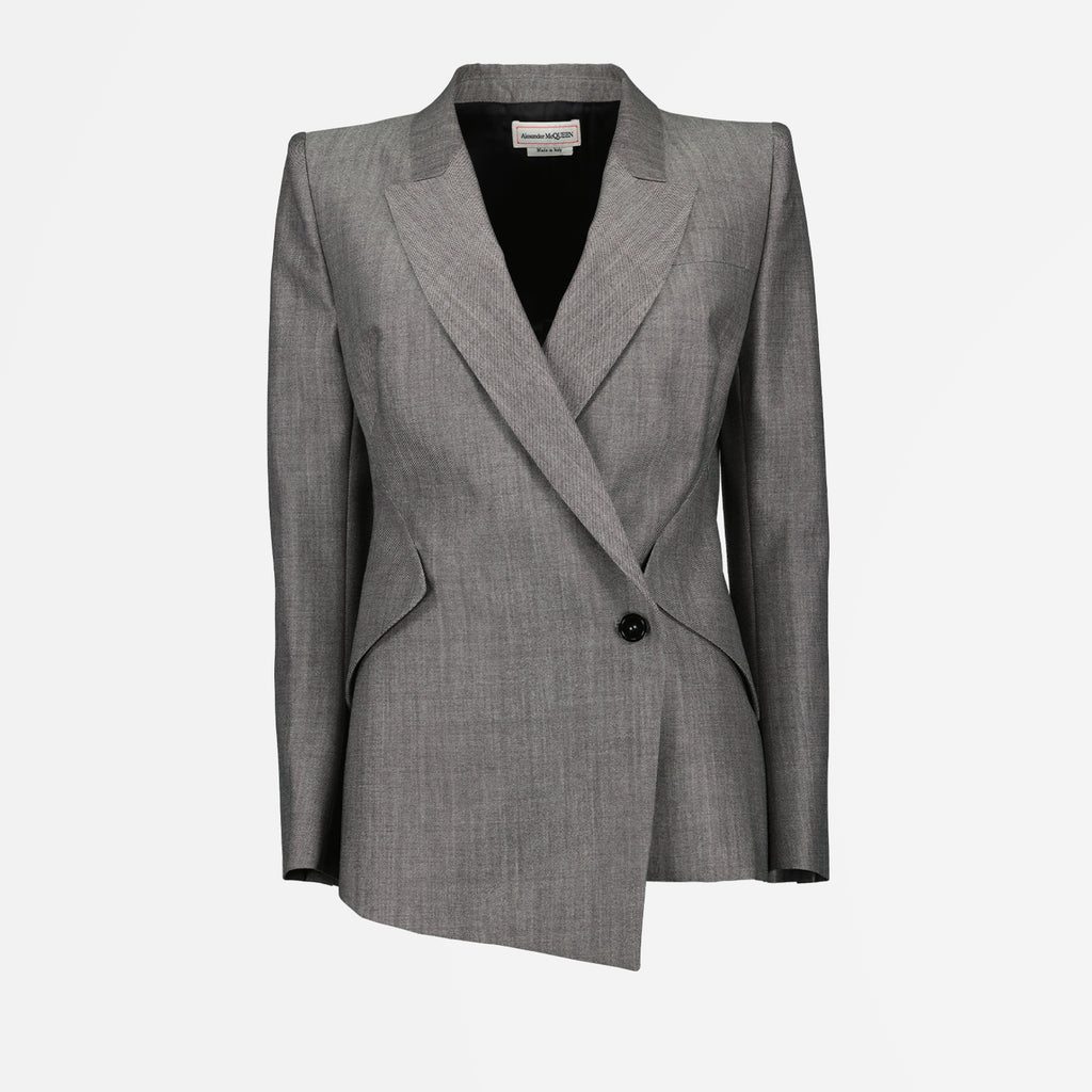 Jackets Wool blazer Alexander McQueen Gray Femme