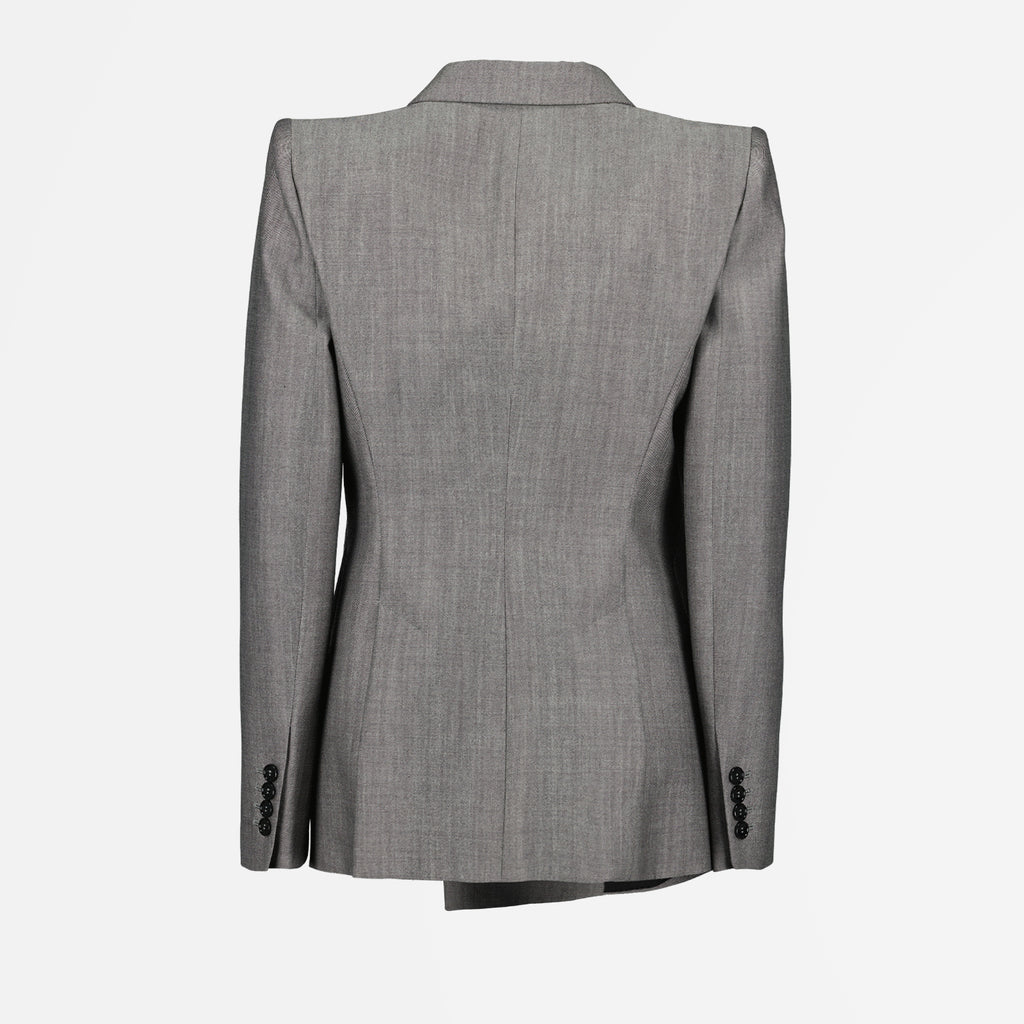 Jackets Wool blazer Alexander McQueen Gray Femme