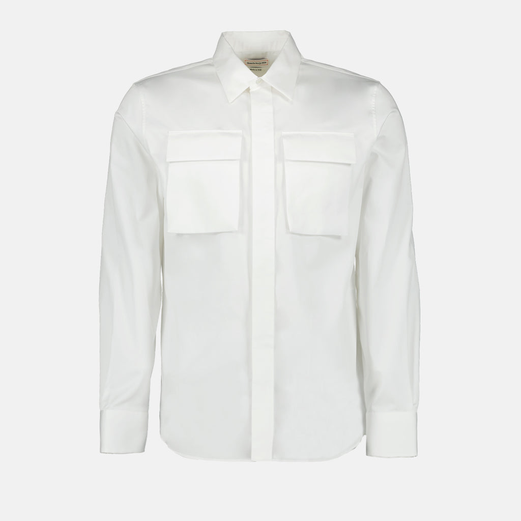 Camisas Camisa Militar com Bolsos Alexander McQueen Branco Homme