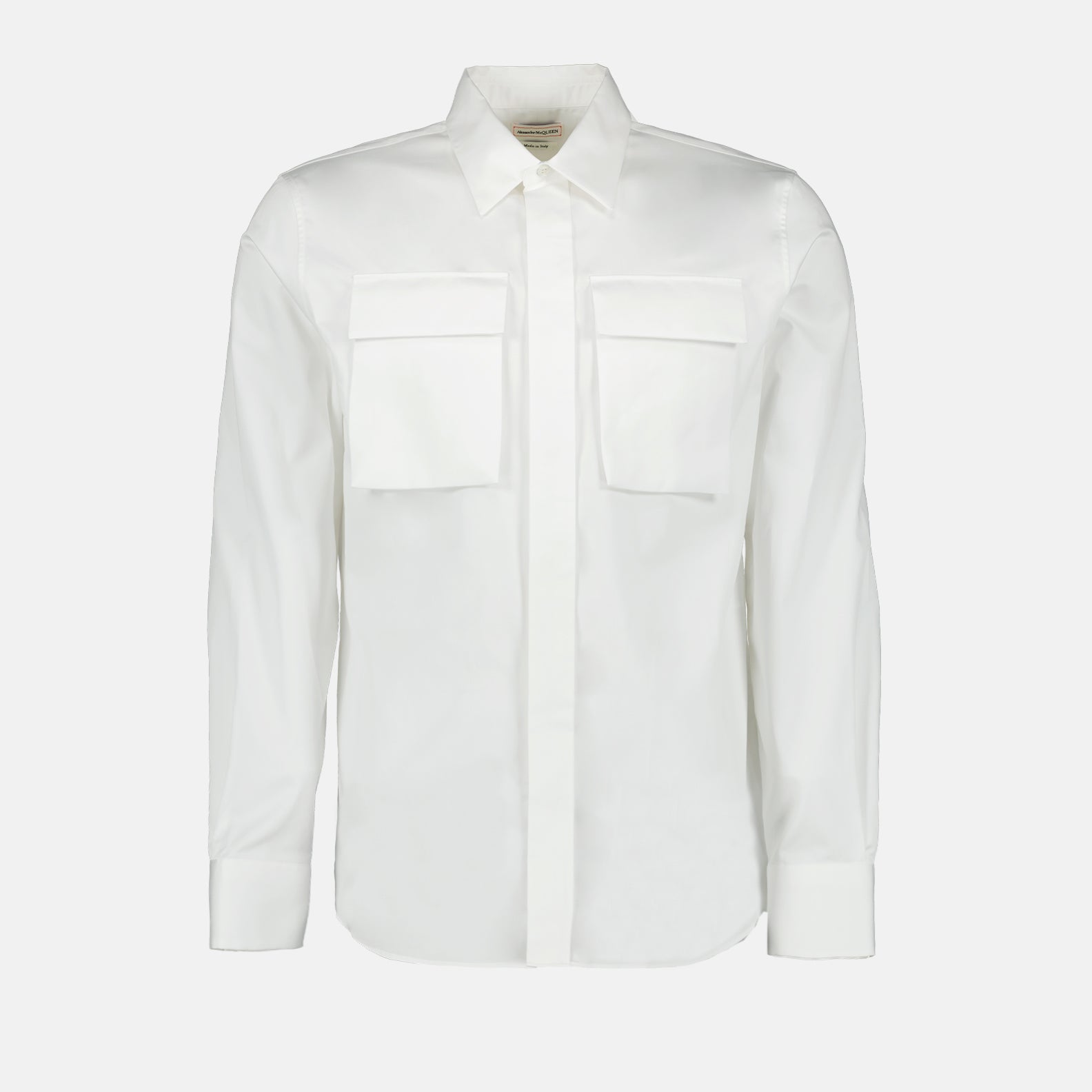 Camisas Camisa Militar con Bolsillos Alexander McQueen Blanco Homme