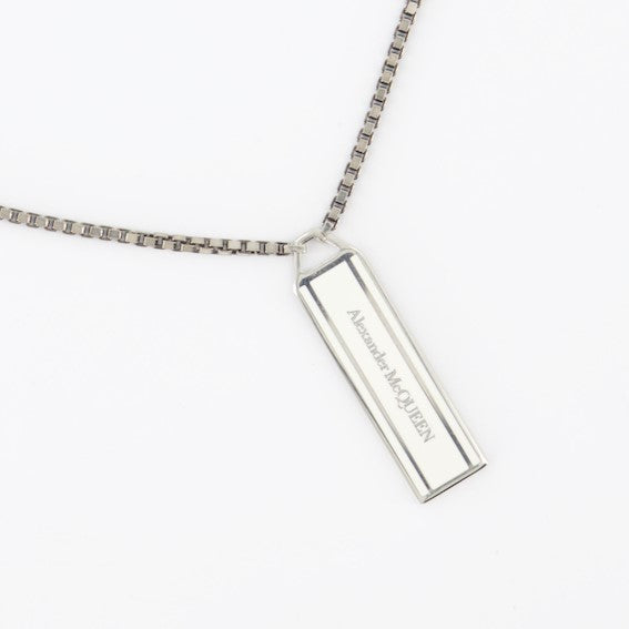 Jewelry Enamel Tag Necklace Alexander McQueen Silver Man
