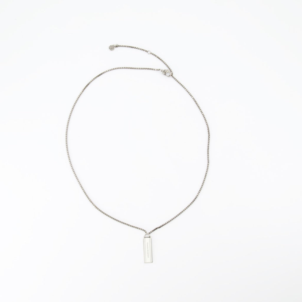 Jewelry Enamel Tag Necklace Alexander McQueen Silver Man