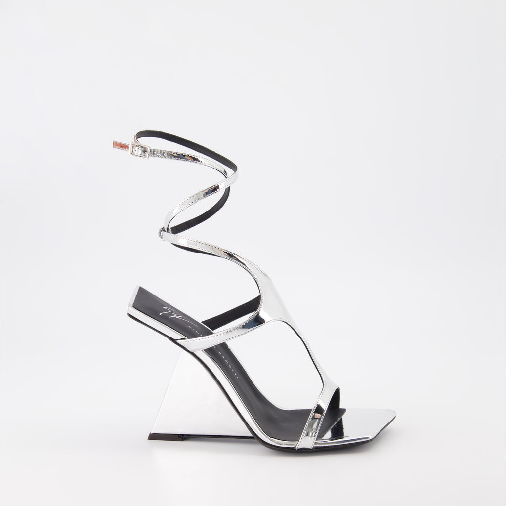Offene schuhe Sandales Tutankamon Giuseppe Zanotti Silber Femme
