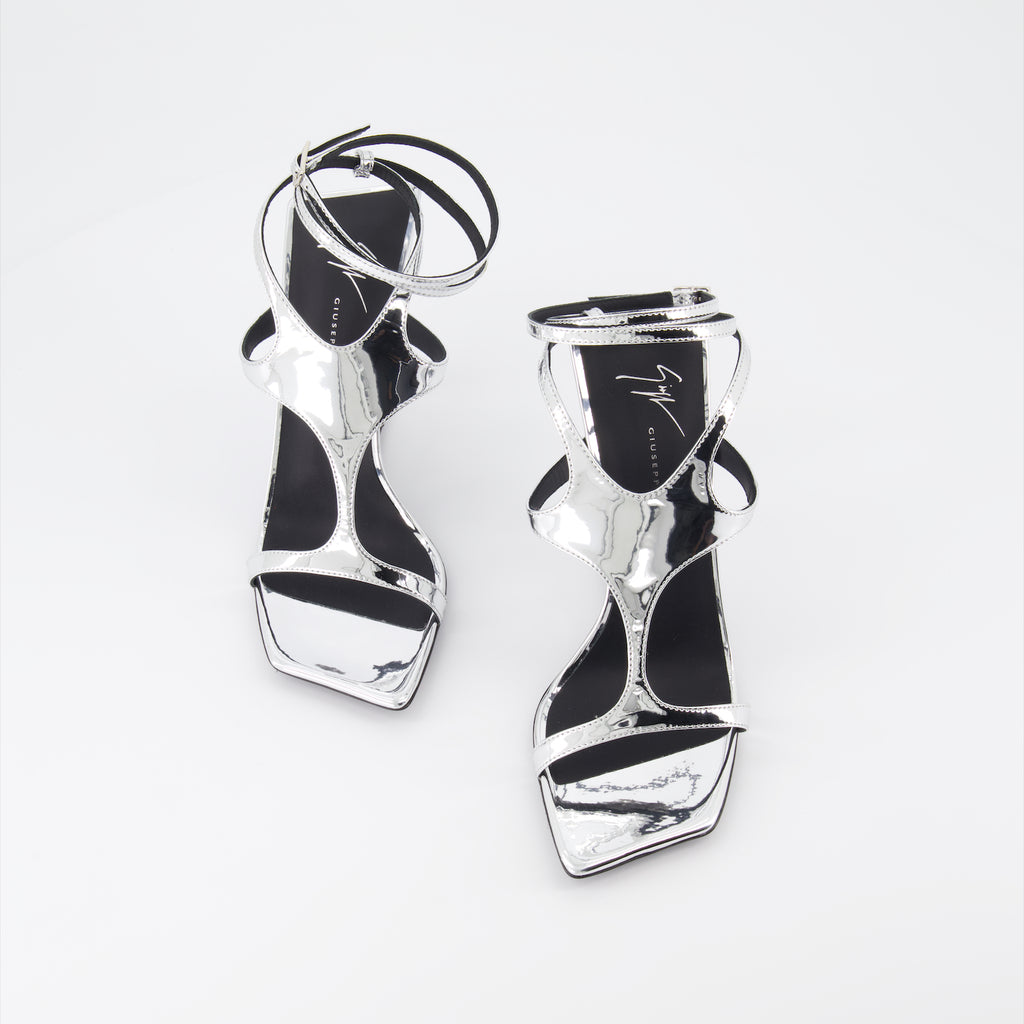 Offene schuhe Sandales Tutankamon Giuseppe Zanotti Silber Femme