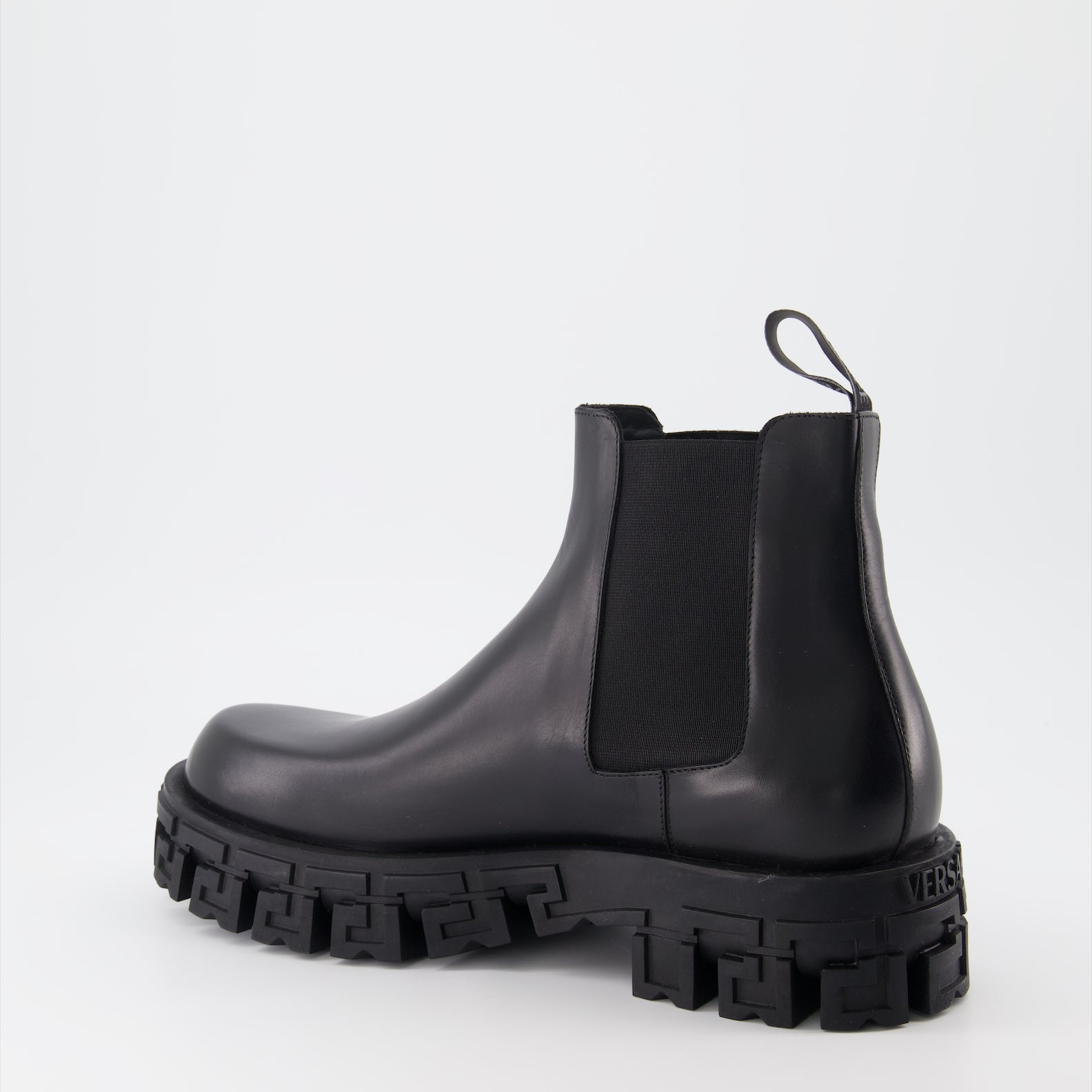 Boots and ankle boots Greca Chelsea Boots Versace Black Man