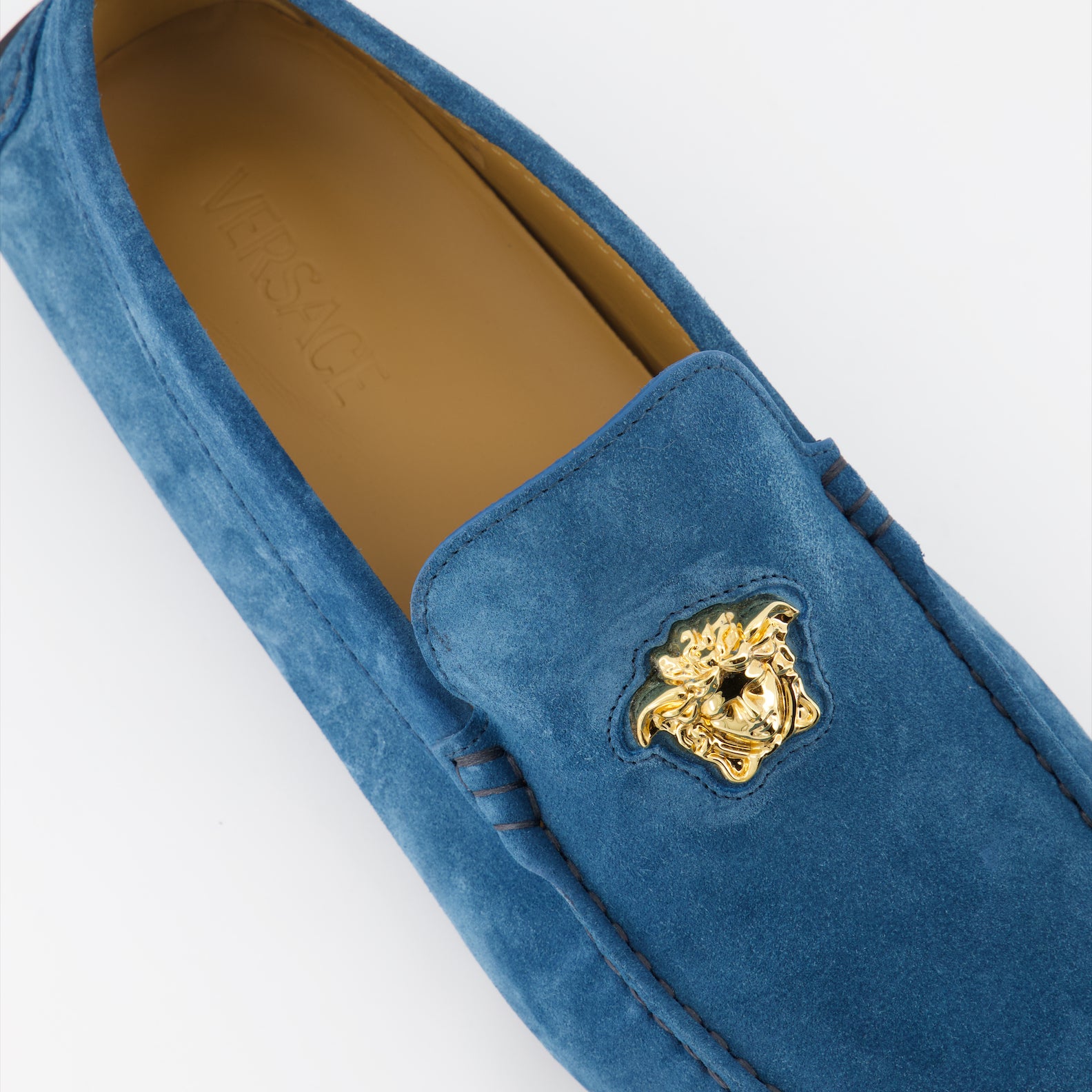 Mocassins Mocassins Driver La Medusa Versace Bleu Homme