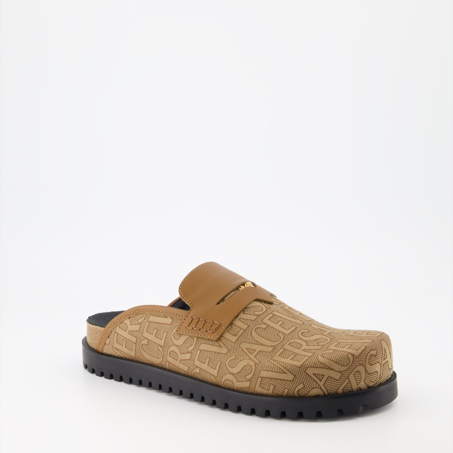 Zapatos abiertos Mules Versace Allover Medusa Versace Marrón Homme