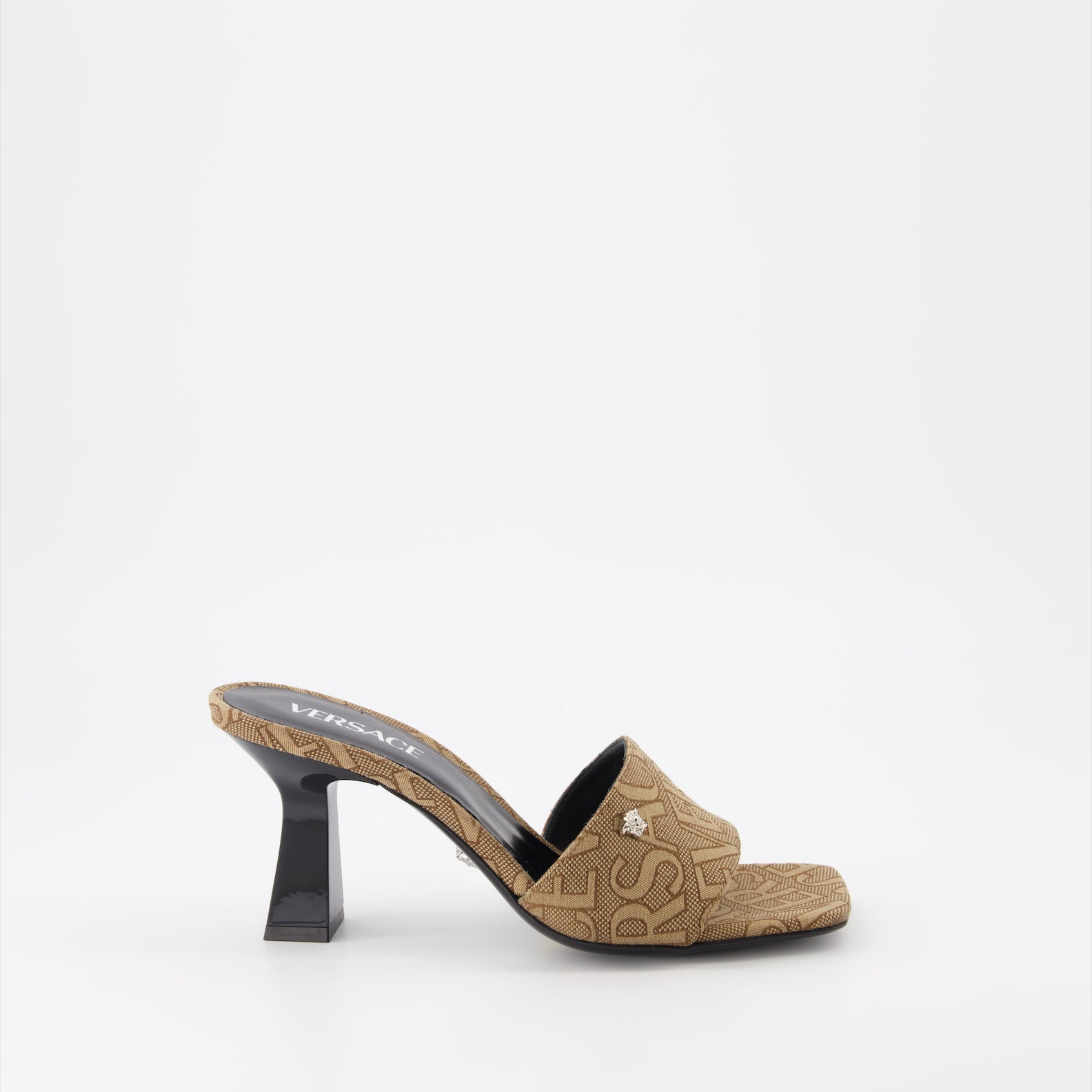 Zapatos abiertos Mules monogrammées Versace Beige Femme