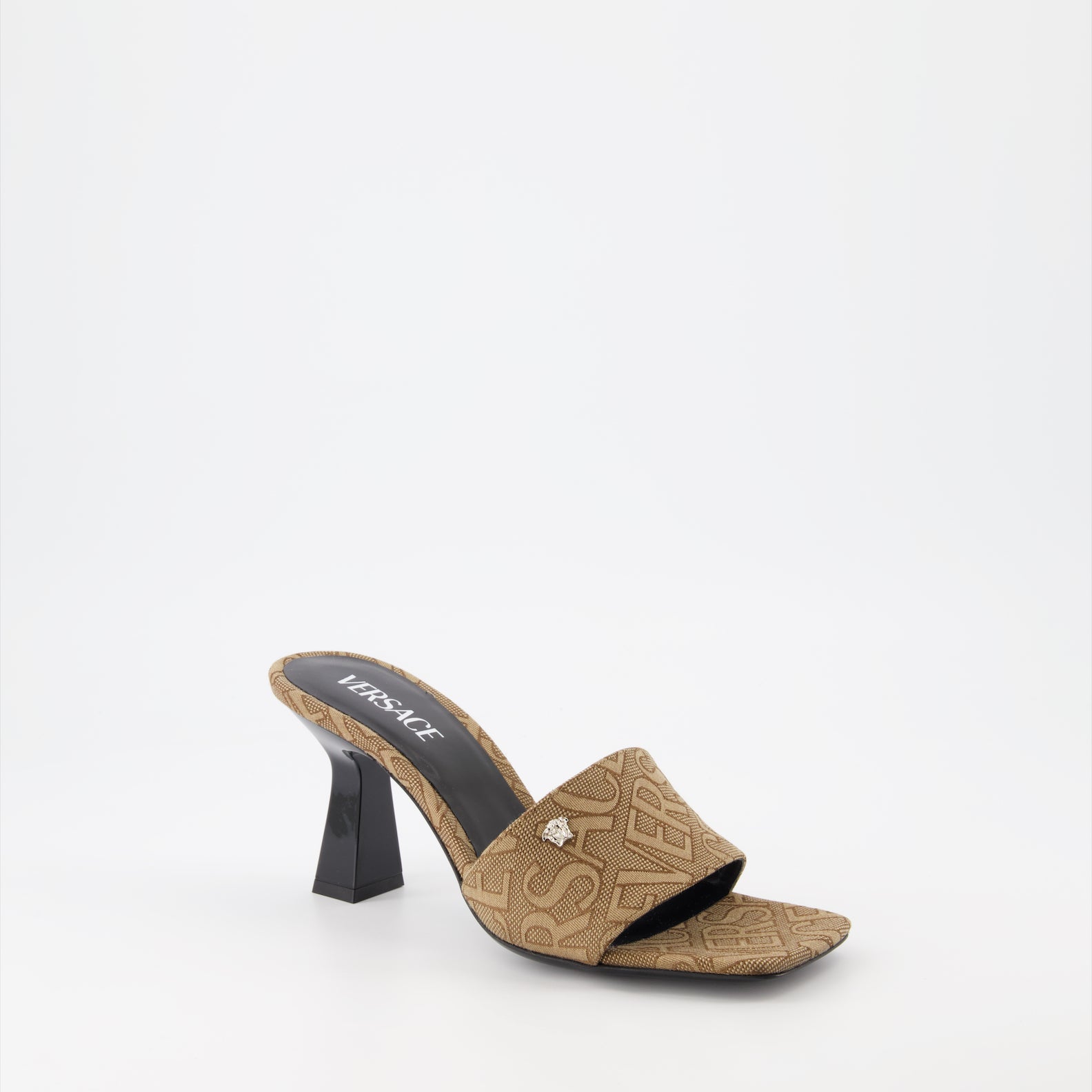 Zapatos abiertos Mules monogrammées Versace Beige Femme