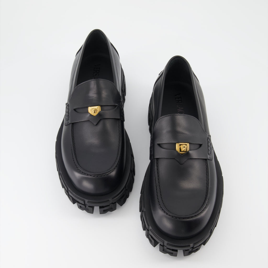 Mocassins Mocassins Greca Portico Versace Noir Homme