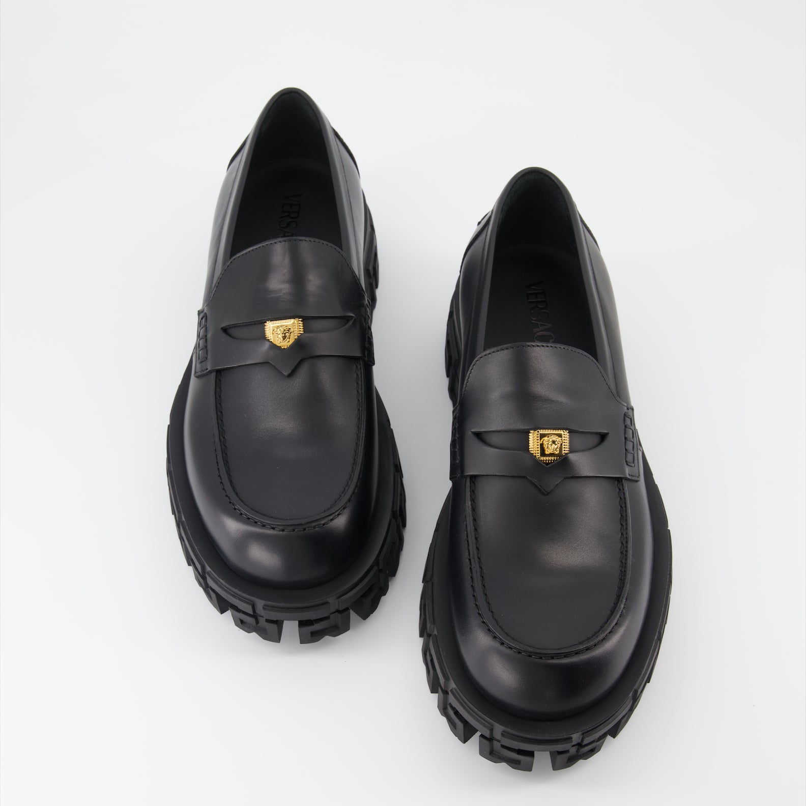 Mocassins Mocassins Greca Portico Versace Noir Homme