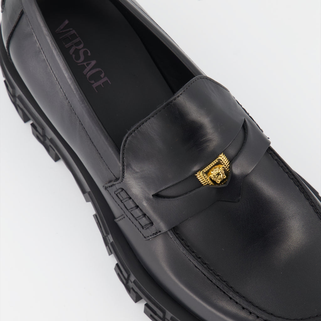 Mocassins Mocassins Greca Portico Versace Noir Homme