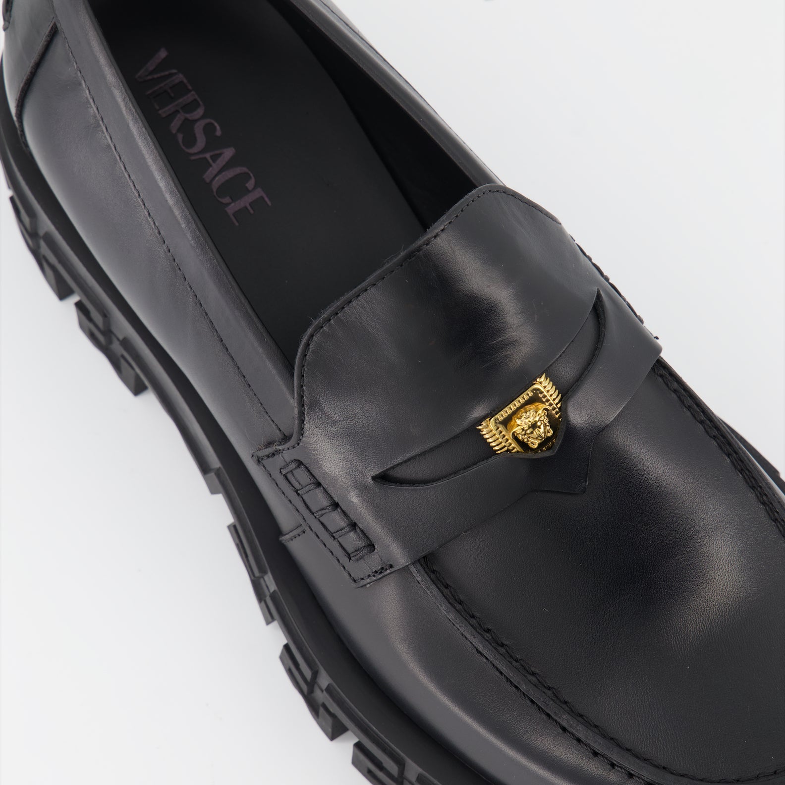 Mocassins Mocassins Greca Portico Versace Noir Homme