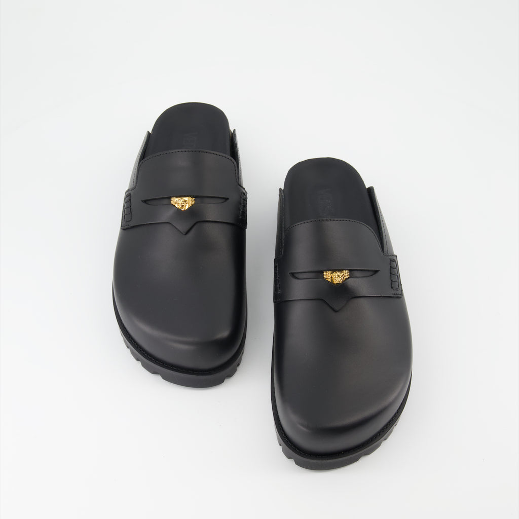 Zapatos abiertos Mules Medusa Versace Negro Homme