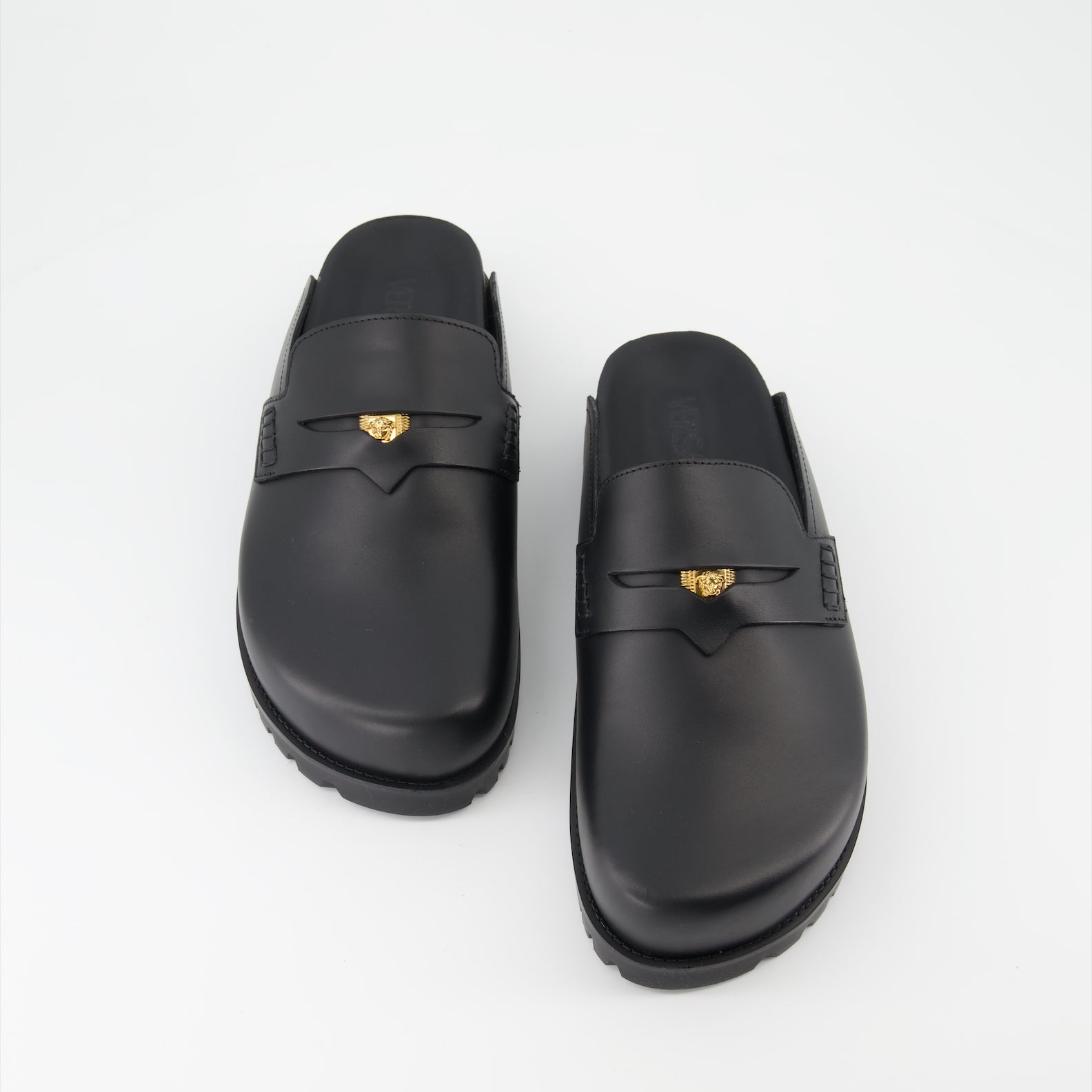 Zapatos abiertos Mules Medusa Versace Negro Homme