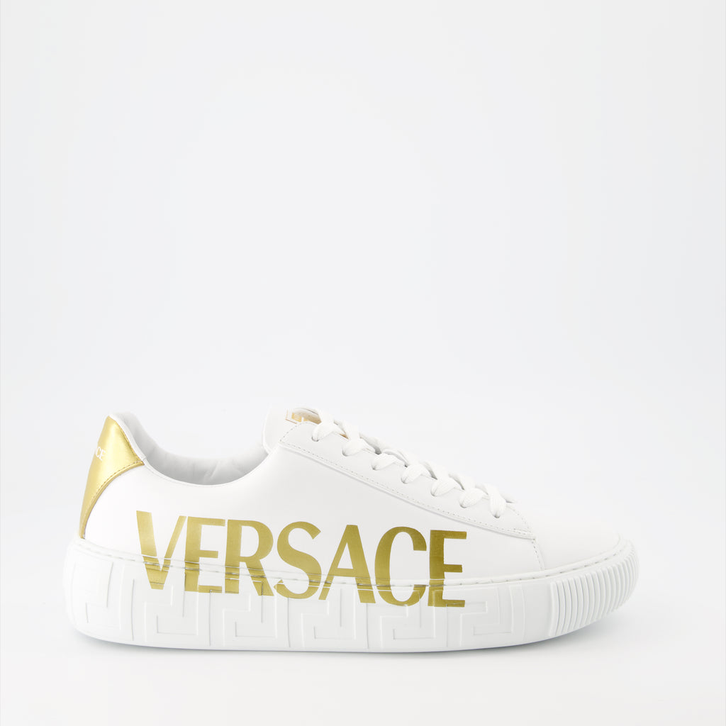 Sneaker Baskets à logo Greca Versace Weiß Homme